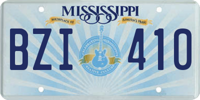 MS license plate BZI410