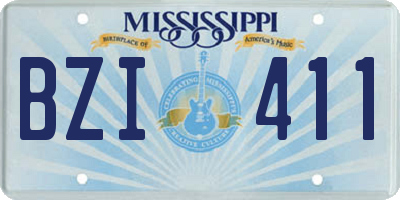 MS license plate BZI411