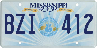MS license plate BZI412