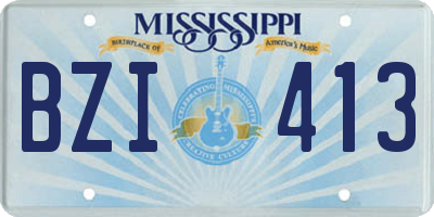 MS license plate BZI413