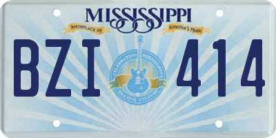 MS license plate BZI414