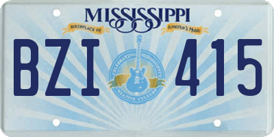 MS license plate BZI415