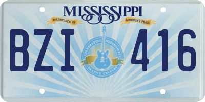 MS license plate BZI416