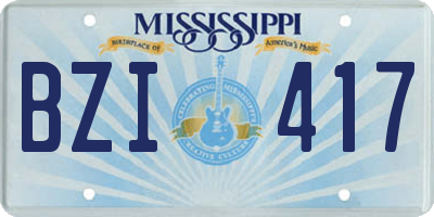 MS license plate BZI417
