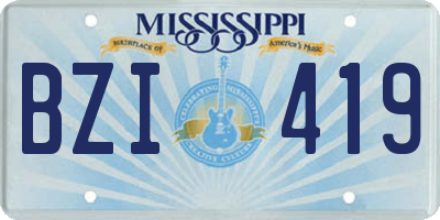 MS license plate BZI419
