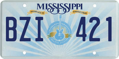 MS license plate BZI421