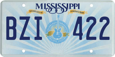 MS license plate BZI422
