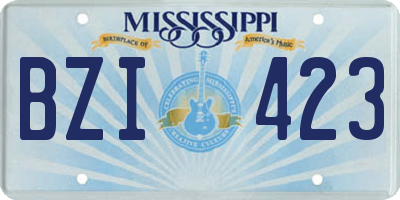 MS license plate BZI423