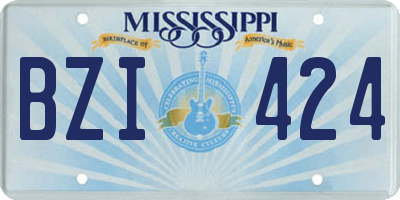 MS license plate BZI424