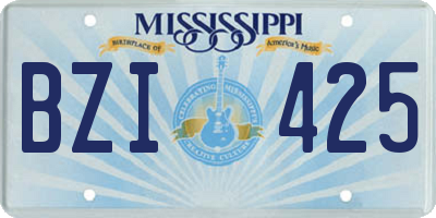 MS license plate BZI425