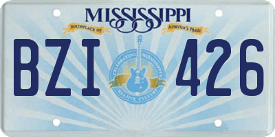 MS license plate BZI426