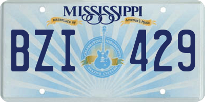 MS license plate BZI429