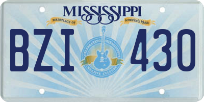 MS license plate BZI430