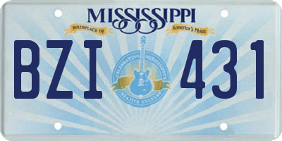 MS license plate BZI431