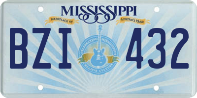 MS license plate BZI432