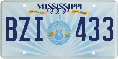 MS license plate BZI433