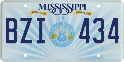 MS license plate BZI434