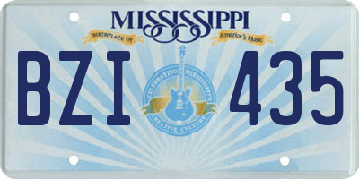 MS license plate BZI435