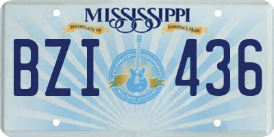 MS license plate BZI436