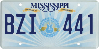 MS license plate BZI441