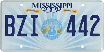 MS license plate BZI442