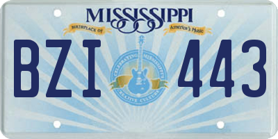 MS license plate BZI443