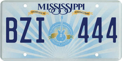 MS license plate BZI444