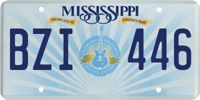 MS license plate BZI446