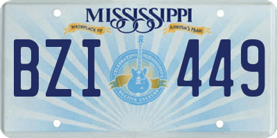 MS license plate BZI449