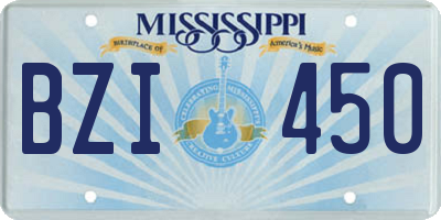MS license plate BZI450