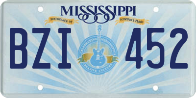 MS license plate BZI452