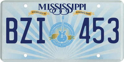 MS license plate BZI453