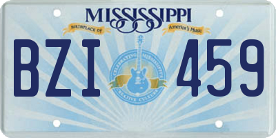 MS license plate BZI459