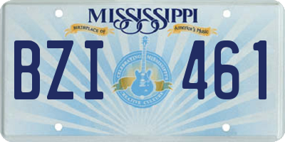 MS license plate BZI461
