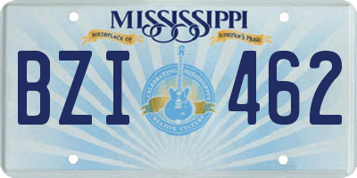 MS license plate BZI462