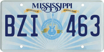 MS license plate BZI463