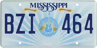 MS license plate BZI464