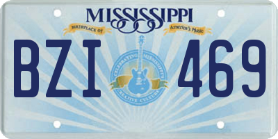 MS license plate BZI469