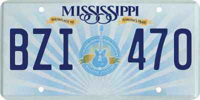MS license plate BZI470
