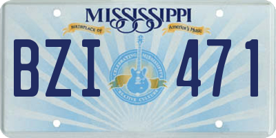 MS license plate BZI471