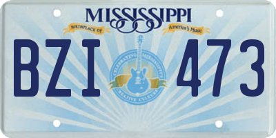 MS license plate BZI473