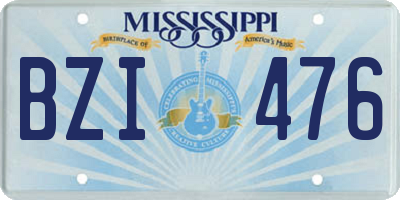 MS license plate BZI476