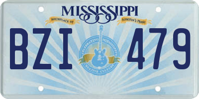MS license plate BZI479