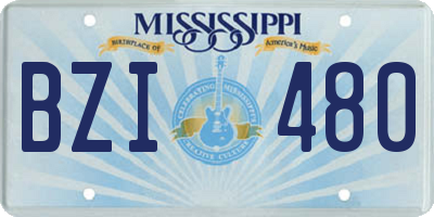 MS license plate BZI480
