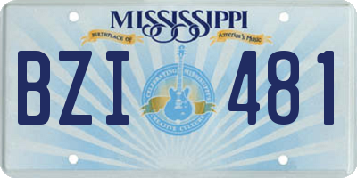MS license plate BZI481