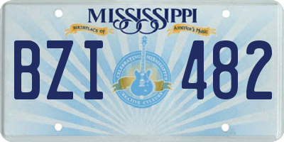 MS license plate BZI482