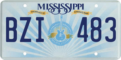 MS license plate BZI483