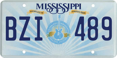 MS license plate BZI489
