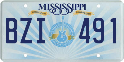 MS license plate BZI491