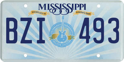 MS license plate BZI493